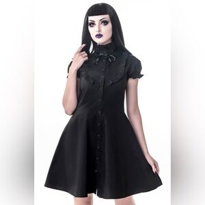 New KillStar Black Lilian Lies Black Mini Dress goth emo size XS